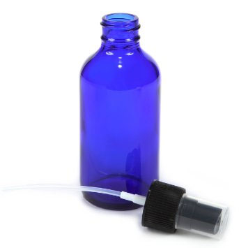 4 oz Cobalt Blue Glass Bottles, with Black Fine Mist Sprayer