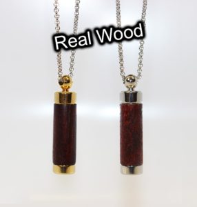 Wooden Aroma Pendant w/chain - Holds Essential Oils