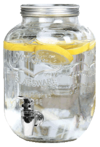 Estilo EST3071 Glass Beverage Drink Dispenser With Leak Free Spigot, 1 Gallon, Clear