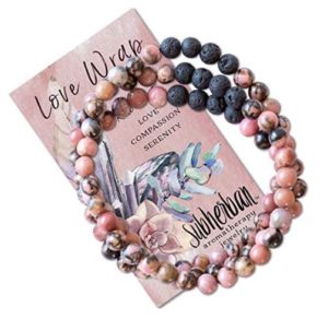 Subherban Essential Oil Bracelets - Aromatherapy Bracelet or Necklace - Lava Rock Anxiety Bracelet - LOVE WRAP - Handmade Jewelry - Gifts for Women